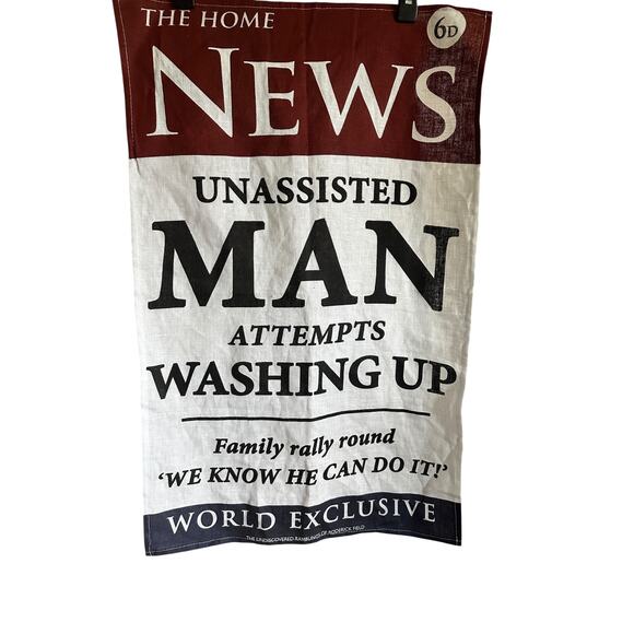 Ulster Weavers “Unassisted Man Attempts Washing Up” Novelty Tea Towel - Picture 4 of 4